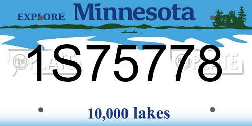 1S75778 Minnesota License Plate