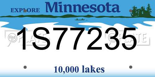 1S77235 Minnesota License Plate