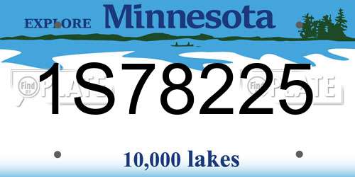 1S78225 Minnesota License Plate