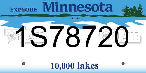 1S78720 Minnesota License Plate