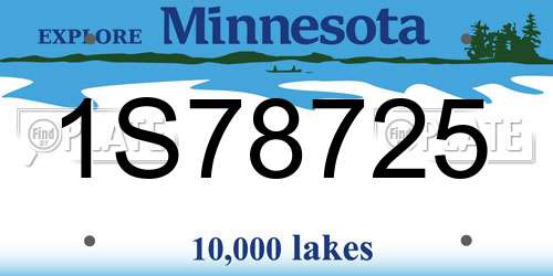1S78725 Minnesota License Plate