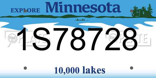 1S78728 Minnesota License Plate