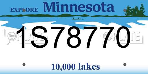 1S78770 Minnesota License Plate
