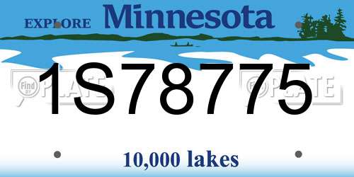 1S78775 Minnesota License Plate