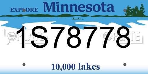 1S78778 Minnesota License Plate