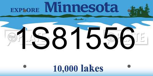 1S81556 Minnesota License Plate