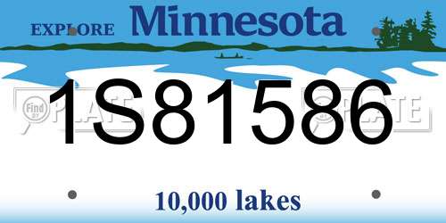 1S81586 Minnesota License Plate