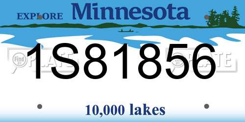 1S81856 Minnesota License Plate