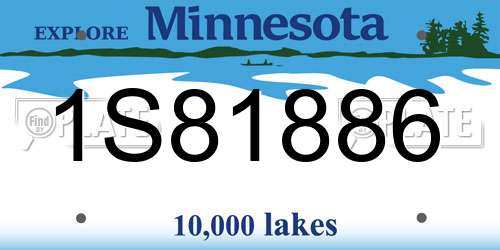 1S81886 Minnesota License Plate