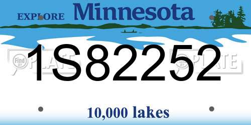 1S82252 Minnesota License Plate