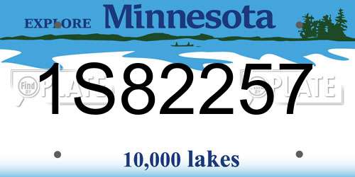 1S82257 Minnesota License Plate