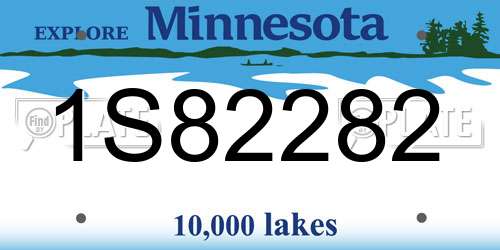1S82282 Minnesota License Plate