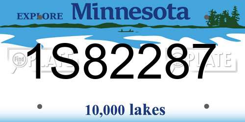 1S82287 Minnesota License Plate