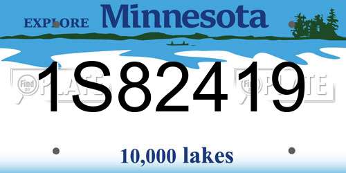 1S82419 Minnesota License Plate