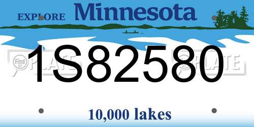 1S82580 Minnesota License Plate