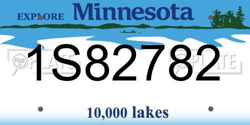 1S82782 Minnesota License Plate