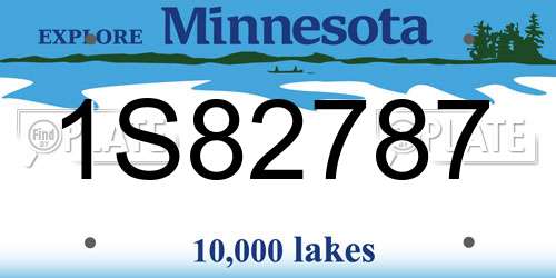1S82787 Minnesota License Plate