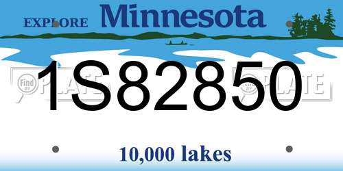 1S82850 Minnesota License Plate
