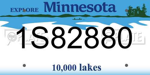 1S82880 Minnesota License Plate