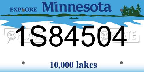 1S84504 Minnesota License Plate