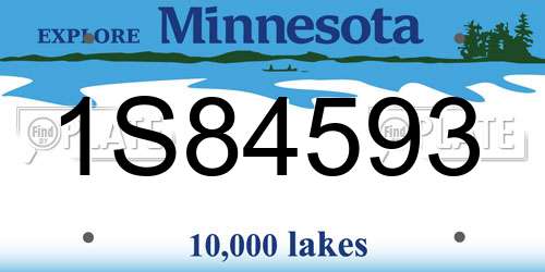 1S84593 Minnesota License Plate