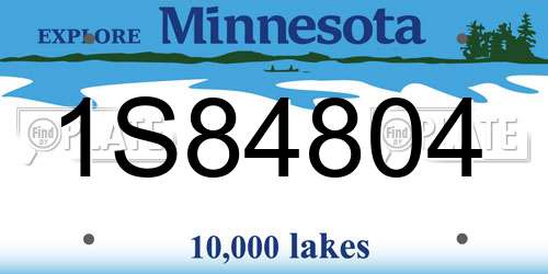 1S84804 Minnesota License Plate