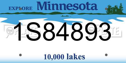 1S84893 Minnesota License Plate