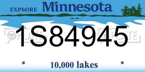 1S84945 Minnesota License Plate