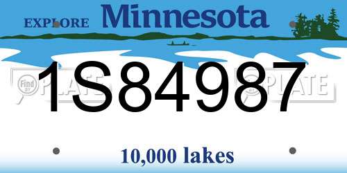 1S84987 Minnesota License Plate