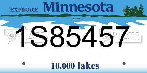 1S85457 Minnesota License Plate