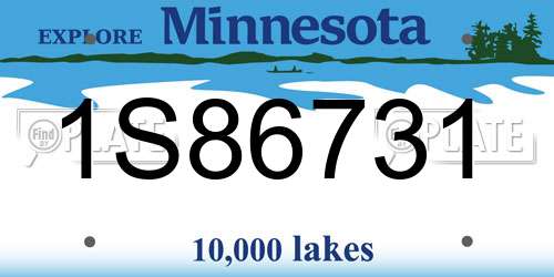 1S86731 Minnesota License Plate
