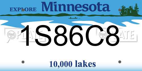 1S86C8 Minnesota License Plate