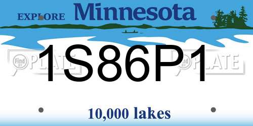 1S86P1 Minnesota License Plate