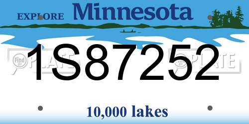 1S87252 Minnesota License Plate