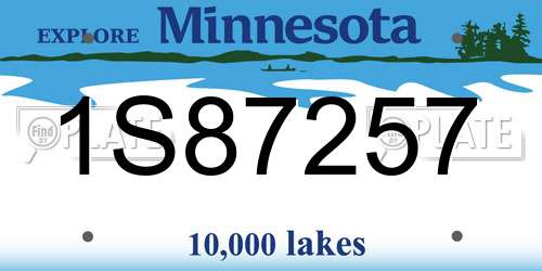 1S87257 Minnesota License Plate