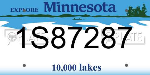 1S87287 Minnesota License Plate