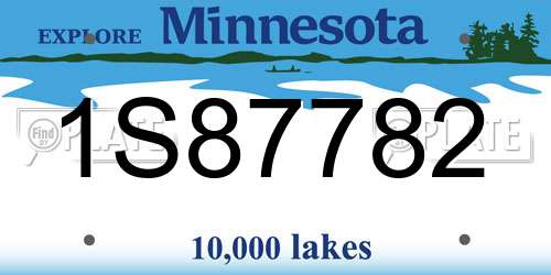 1S87782 Minnesota License Plate