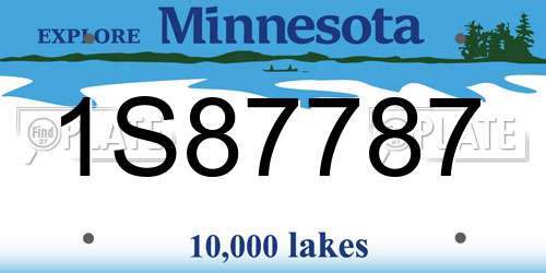 1S87787 Minnesota License Plate