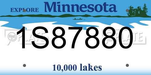 1S87880 Minnesota License Plate