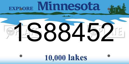 1S88452 Minnesota License Plate