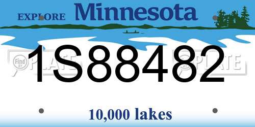 1S88482 Minnesota License Plate