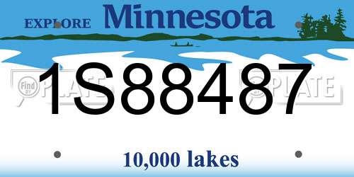 1S88487 Minnesota License Plate