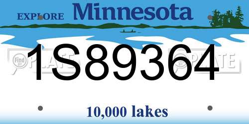 1S89364 Minnesota License Plate