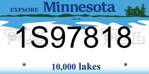 1S97818 Minnesota License Plate