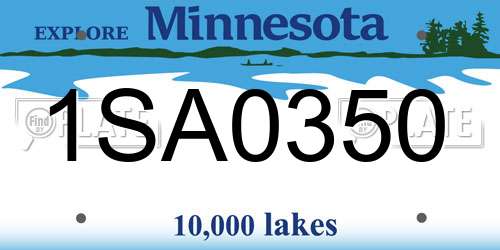 1SA0350 Minnesota License Plate
