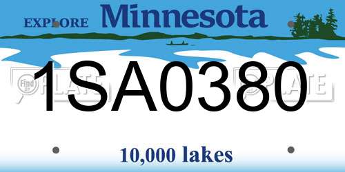 1SA0380 Minnesota License Plate