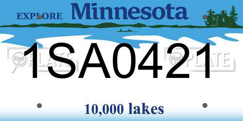 1SA0421 Minnesota License Plate