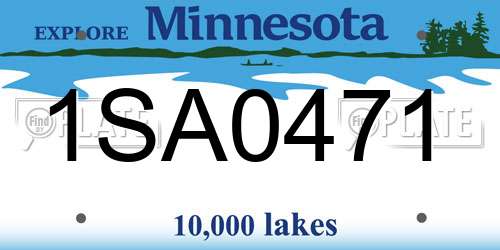 1SA0471 Minnesota License Plate