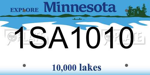 1SA1010 Minnesota License Plate