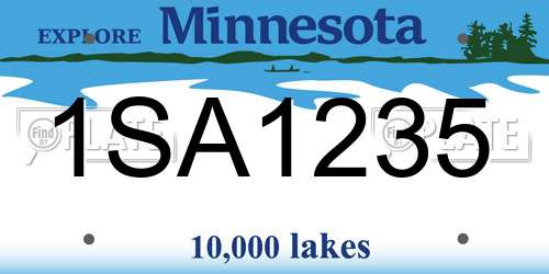1SA1235 Minnesota License Plate